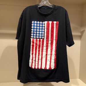 Baseball All World USA Bats Balls Stars Stripes USA Flag T-Shirt Size X-…